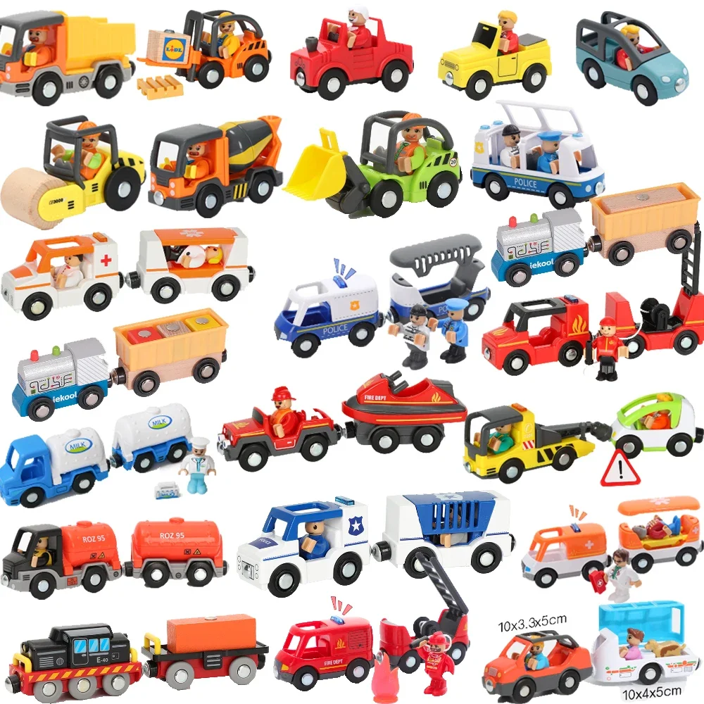  Wooden-Track-Electric-Locomotive-Train-Magnetic-Car-Toy-For-All-Brand 