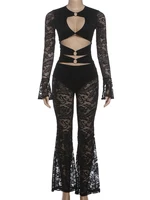 Nibber See Through Jumpsuits Woman Metal Rings Patchwork Hollow Design Sexy Full Sleeve Midnight Club Party Wild Style Overalls - Image 6