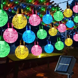 Outdoor Solar - Powered Crystal Ball String Lights - 8 Lighting Modes - 5M 20LEDs (Multicolor Light)