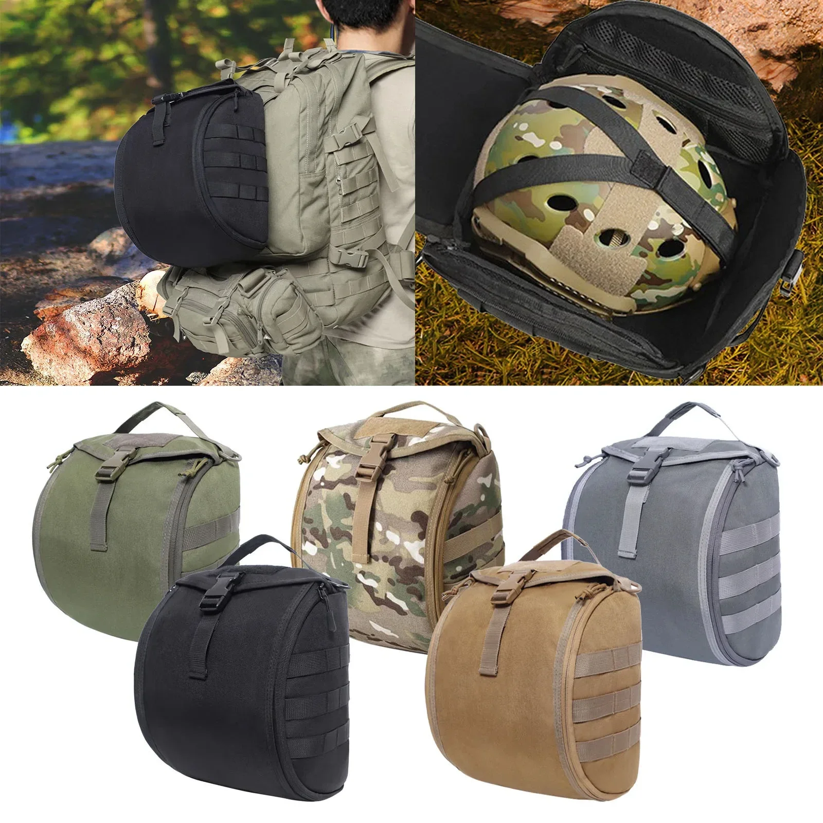 Tactical Helmet Bag,Airsoft FAST MICH Helmet Storage Bag,Mask Cover Bag,Molle Carrying Pouch for Outdoor Hunting Accessories 2