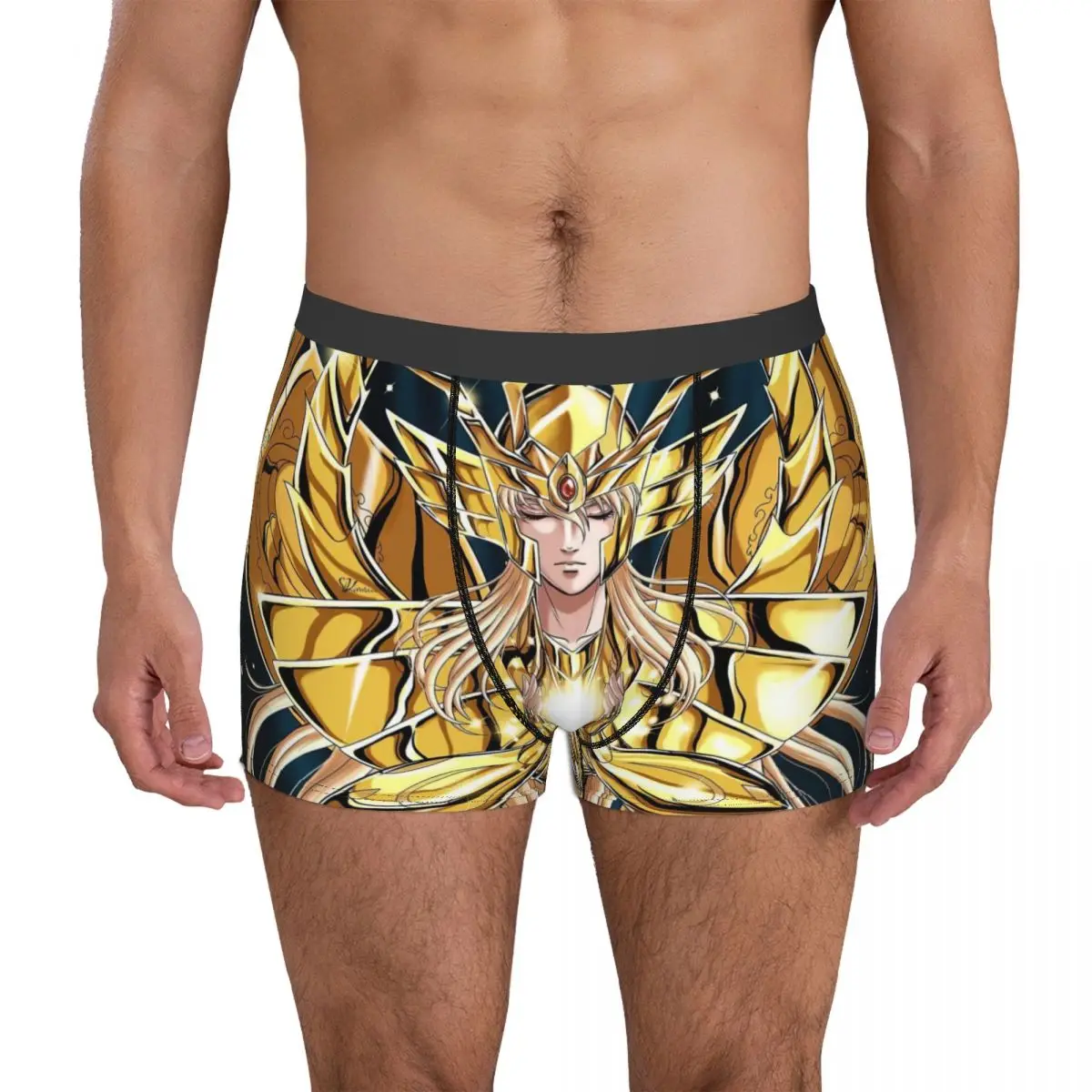 Virgo Shaka Underpants Breathbale Panties Male Underwear Print Shorts Boxer Briefs