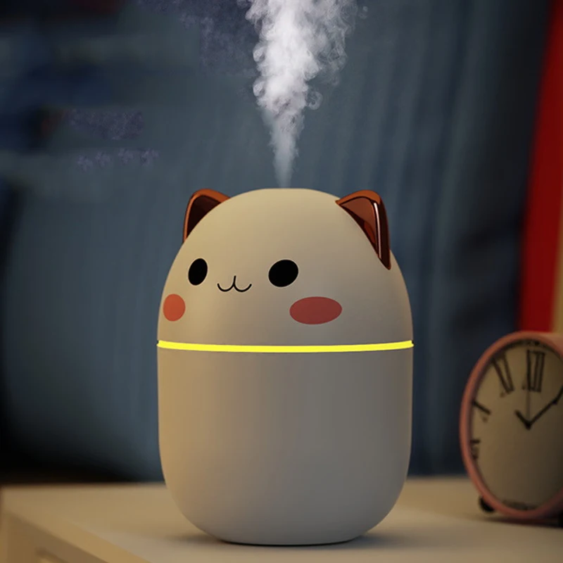

200ml Air Humidifier Canned Girl Aroma Diffuser With Night Light Cold Mist Bedroom Home Car Plant Purifier Humificador