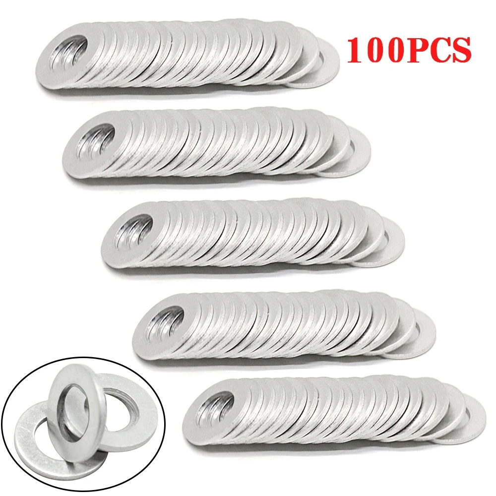 Oil Drain Plug Gasket 100PCS 12mm Oil Drain Plug Gasket Crush Washer Seals Rings Hole For Toyota For Scion Lexus