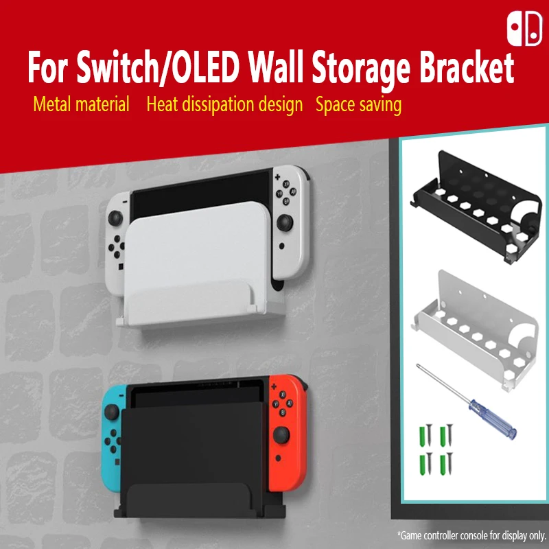 Per Nintendo Switch/Oled Console Supporto Da Parete Supporto Protettivo Ns Joycon Staffa Di Stoccaggio A Parete Tv Box Dock Switch Accessori Di Gioco
