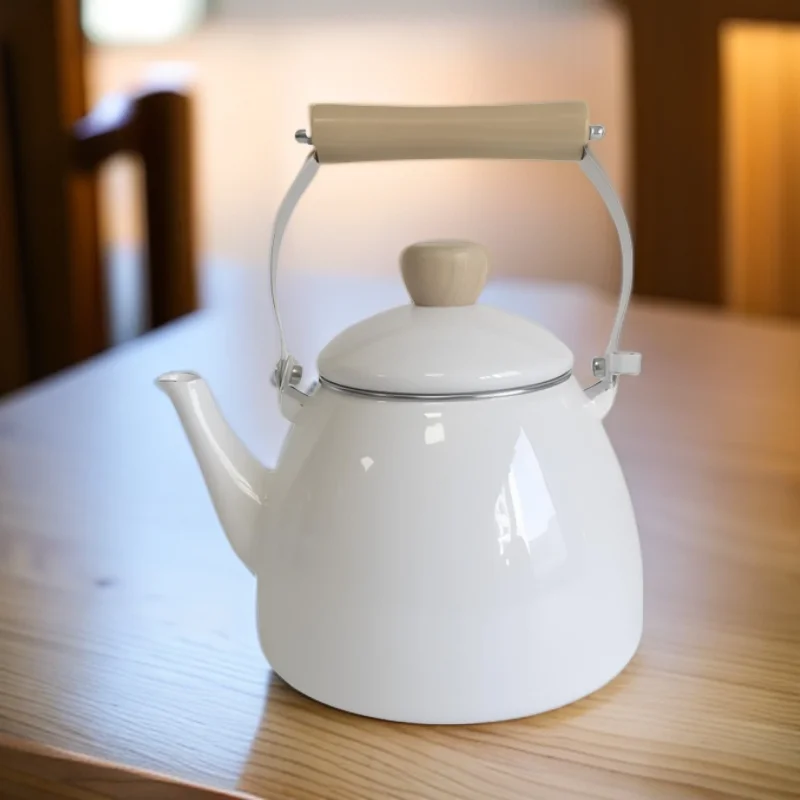 2.5 Liter Enameled Boiling Kettle Delicate Tea Kettle Cream Tea Coffee Home Kitchen Cookware