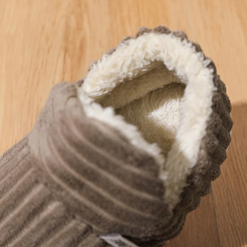 Men's Slippers Winter New Keep Warm Plush EVA Soft-soled Slides Slippers Indoor House Walking Shoes