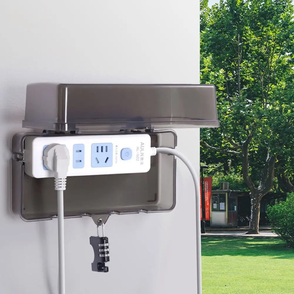 Outdoor Electrical Boxes Waterproof Cable Management Box Rain-Proof Weather Proof Plug Box Outdoor Extension Lead Cover