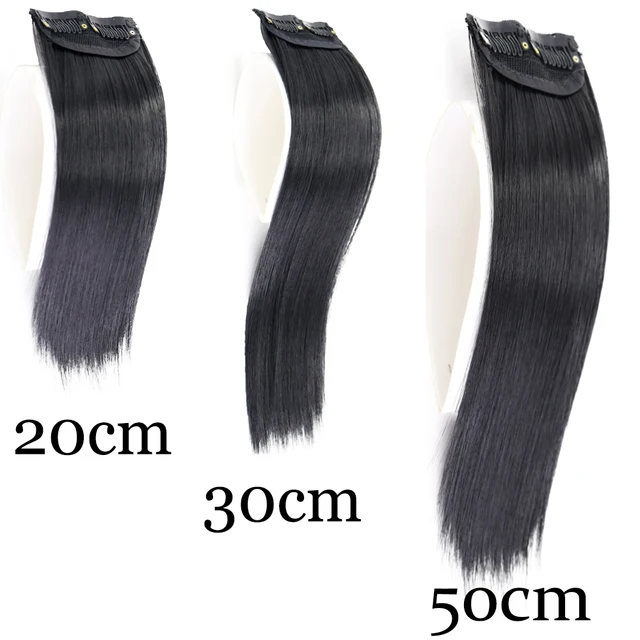 MERISI HAIR Synthetic Invisable Straight Hair Pads Clip In One Piece 2Clips Increase hair volume Hair Extensions Top Side Cover 2
