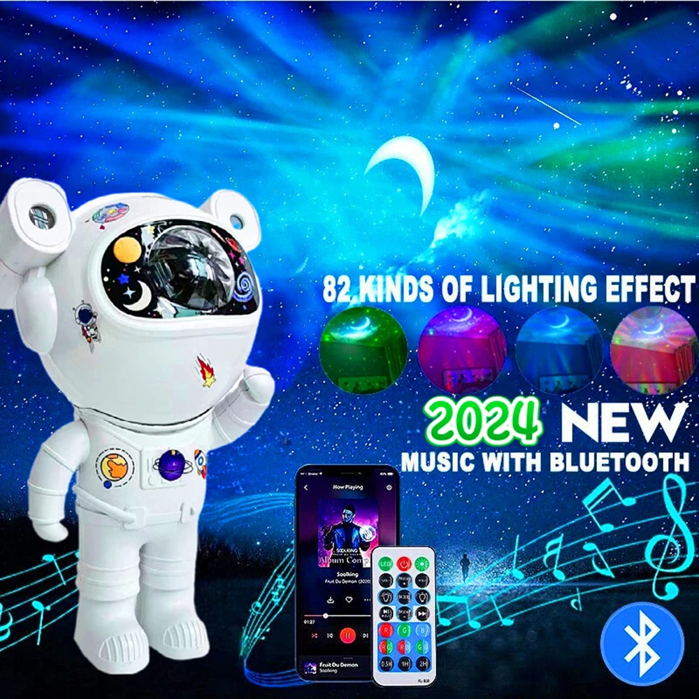  Kids Star DIY Projector Night Light with Remote Control 360 Adjustable Design Astronaut Nebula Galaxy Lighting for Children 