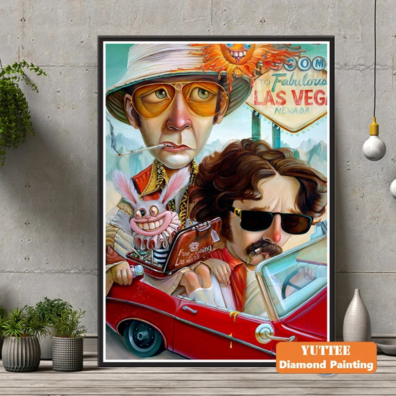 Fear and Loathing In Las Vegas Movie 5D Diamond Painting Mosaic Cross  Stitch Johnny Depp Wall Art Picture Embroidery Home Decor