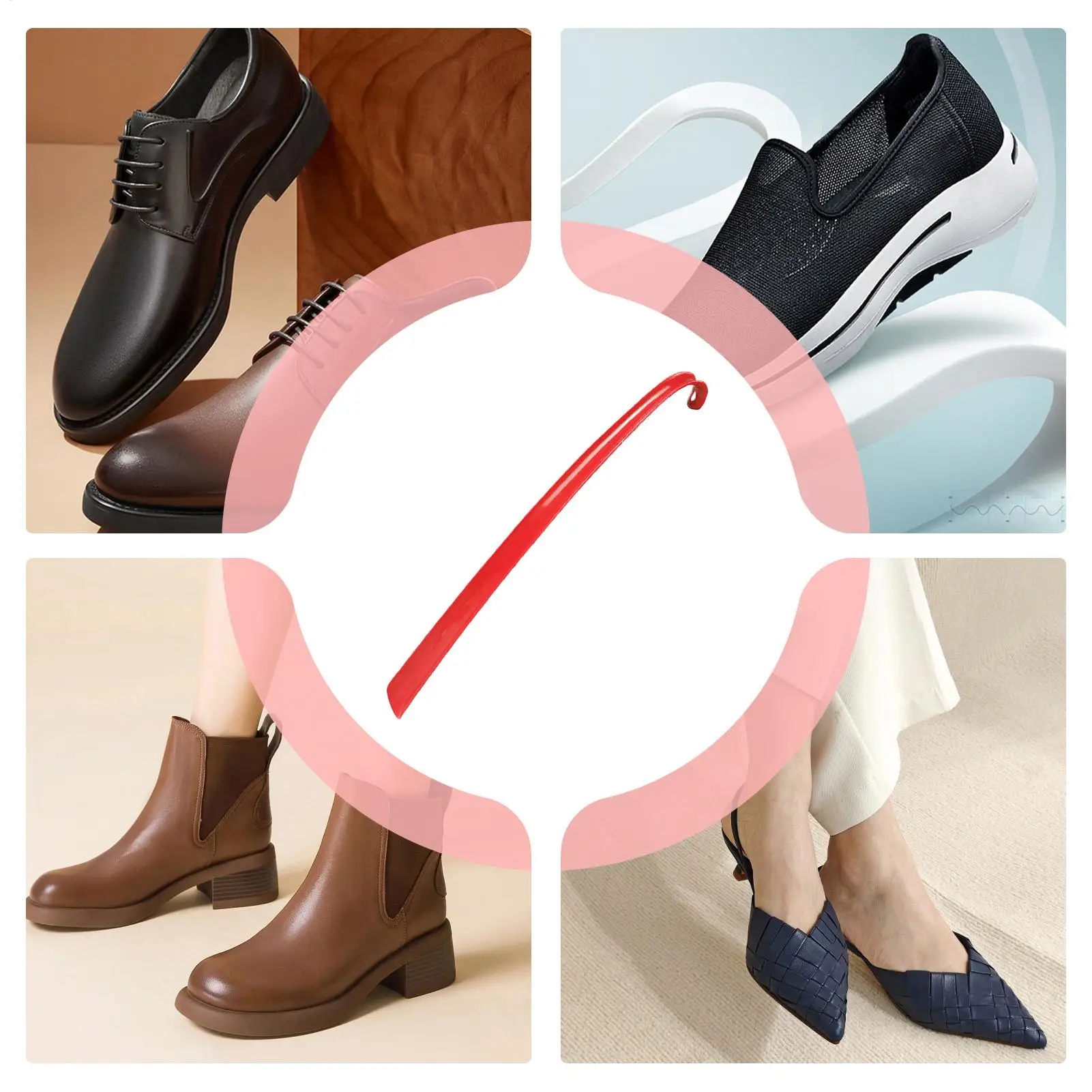 Lange Schuhlöffel Dressing Stick Sockenentferner Aid Helper Lazy Wear Helper Boot Lifter Schuhlöffel Zubehör für Senioren Männer Frauen – Detail 14