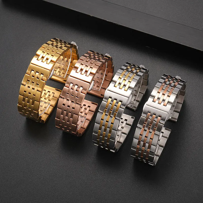 Cinturino In Acciaio Inossidabile 18Mm 20Mm 22Mm Universale Uomo E Donna Orologi Cinturino Cinturino Per Rolex Citizen Casio Armani