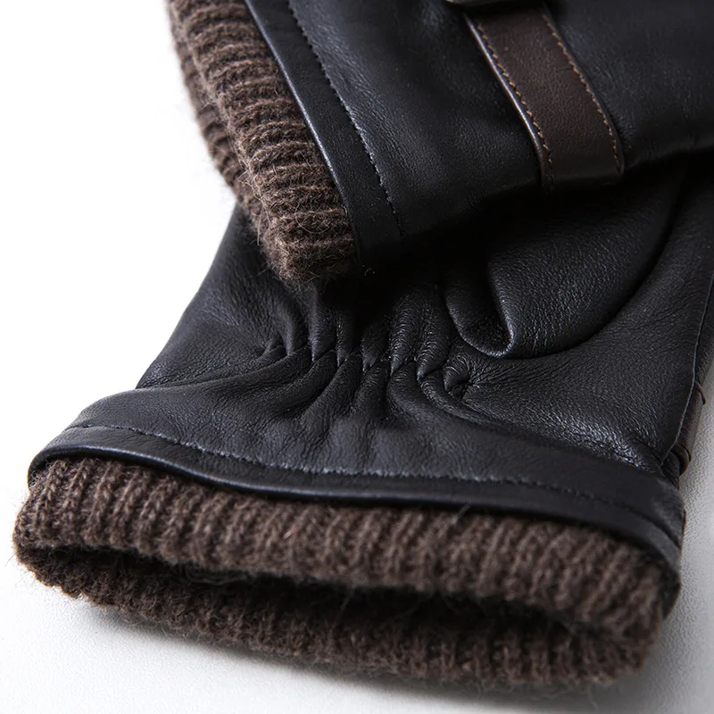 Guantes de cuero negro para mujer, guantes de piel de cabra importados de  alta calidad, cortos, dos estilos para mantener el calor en invierno -  AliExpress