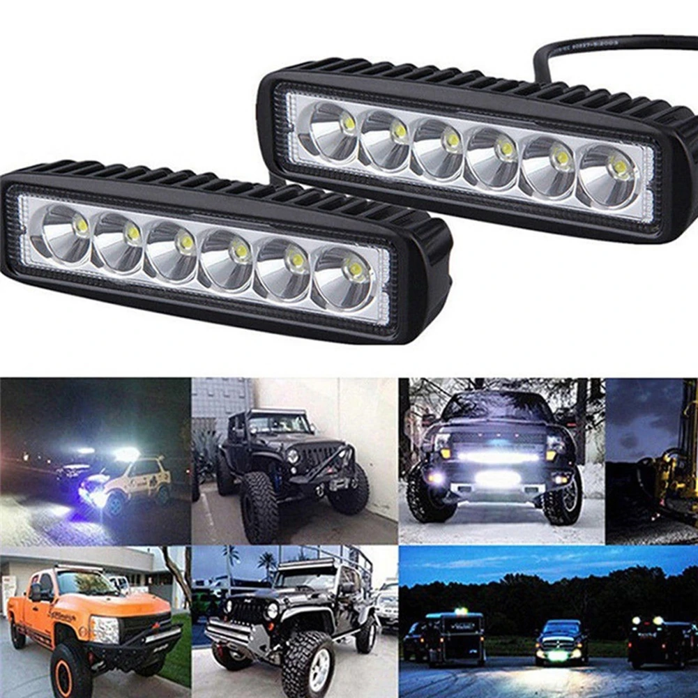 2 Pcs 6 LEDs IP67 Waterproof High Brightness Light Bar for SUVs ATVs Trucks and Other Vehicles 100 watt led flood light