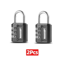 Rhinowalk TSA - Approved 3 - Digit Combination Travel Lock - Durable Zinc Alloy Padlock for Luggage and Backpacks (Black - 2Pcs)
