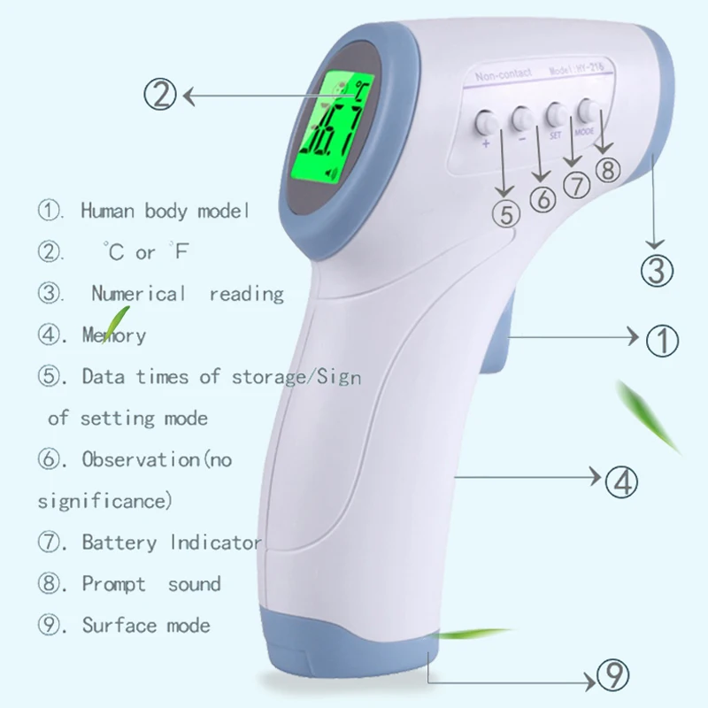 Infrared Thermometer body Digital electronic thermograph Multi-purpose Non-contact Forehead measure temperature gun hydrothermo