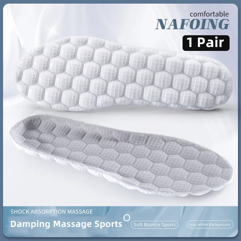 Sport Insoles 1Pair Upgrade Shock Absorption Breathe Anti Slip Running Cushion PU Soft Comfort Feet Care Insole for Shoes