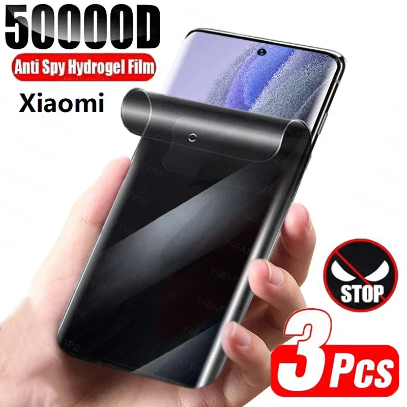3-Pack Privacy Hydrogel Screen Protector Film - Universal Fit