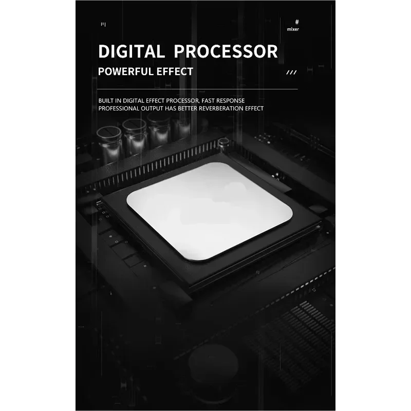 4 Channels Audio Mixer Digital Mixer Karaoke Music AUX Real Time Recording USB Digital Processor Stable Transmission Adapter