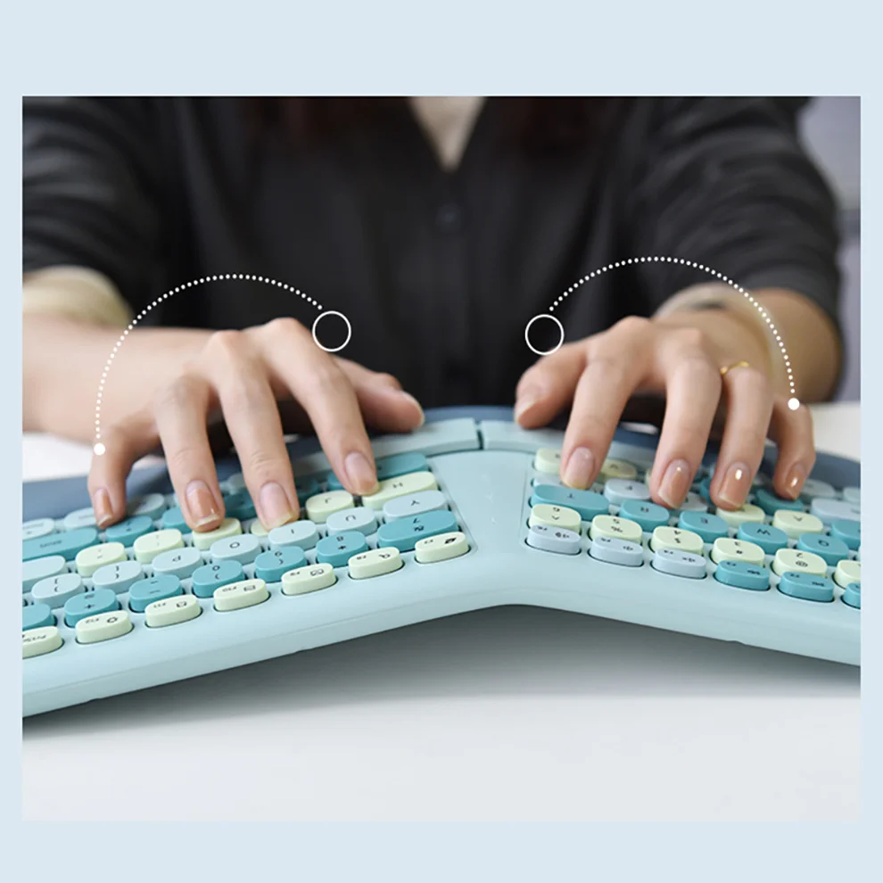 Mofii-conjunto Ergonômico de Teclado e Mouse Combos Multicoloridos Compatível com Windows 2.4g - Imagem 2