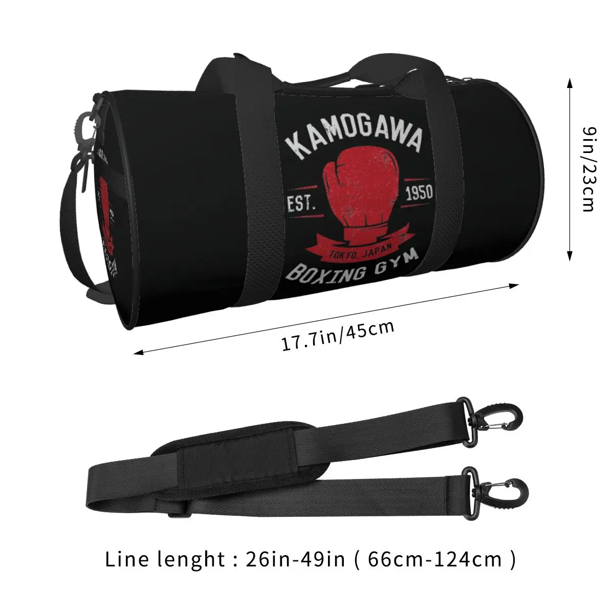 Kamogawa Boxing Gym Vintage Gym Bag Portable Sports Bags with Shoes Training Pattern Handbag Graphic Fitness Bag For Male Female 3