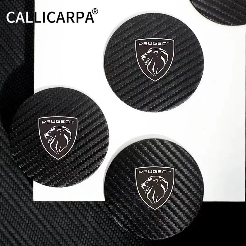 2Pcs Carbon Fiber Car Water Slot Non-Slip Cup Mat For New Peugeot 106 307 208 607 206 508 408 301 108 207 406 308 205 407 107