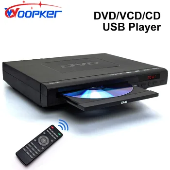 Woopker DVD 플레이어, 225 지역 자유 LED 디스플레이, 리모컨 AV 출력 지지대, VCD 디스크 및 USB 입력
