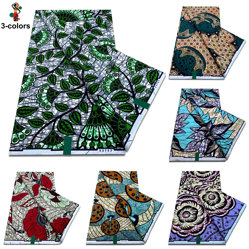 2025 African Wax Print Fabric Nigerian Cotton Ankara Wax Fabric Soft Pagne Spuer Batik african wax fabric