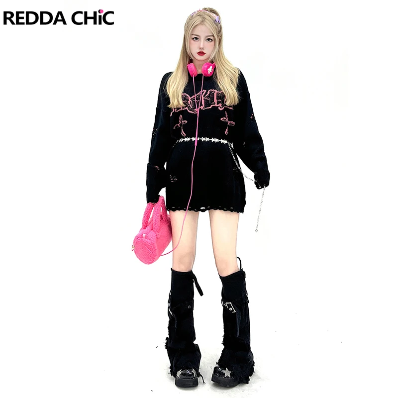 

REDDACHiC Y2k Long Leg Warmers Bandage Knee High Socks for Women Gaiters Warm Winter Cosplay Gothic Stockings Woman Boot Covers