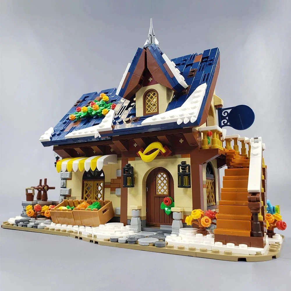 Moc Christmas Winter Grocer Building Blocks Set Street View Modular Winter Village Architecture Model Toys For Kids Regali Di Natale