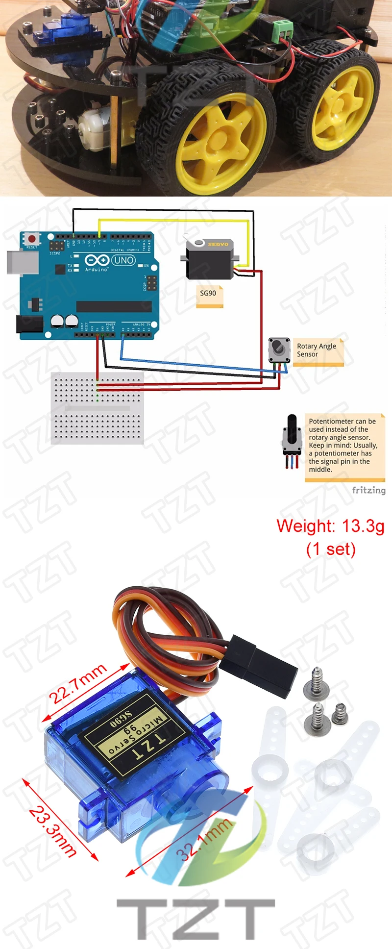 SG90 SG92R MG90S MG995 MG996 Servo Metall Getriebe für Modell Hubschrauber Boot Für Arduino UNO DIY Mechanische Arm MG946R MG945R MG996R – Detail 3