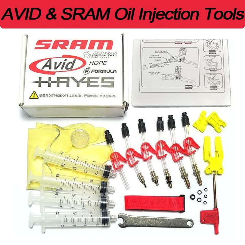 

AVID Bicycle Hydraulic Brake Bleed Kit Universal Road Mountain Bike Oiling Kit Professional Bike Brake Repair Tool for AVID SRAM