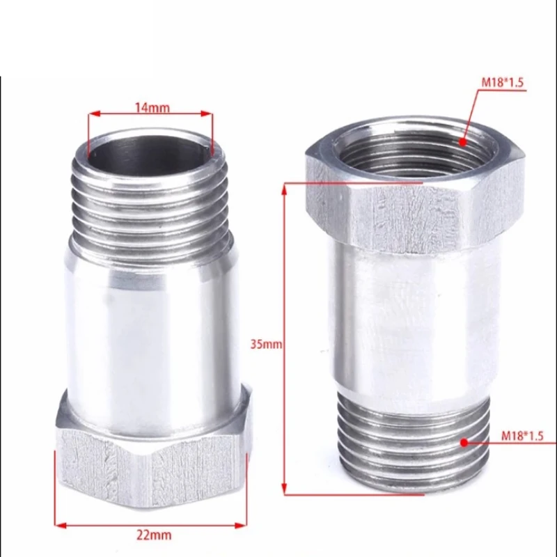 Adaptateur de capteur d'oxygène Nings, connecteur en acier inoxydable, adaptateur d'extension de tuyau de test, accessoires de voiture universels, M18 x 1,5, 35mm, 1PC