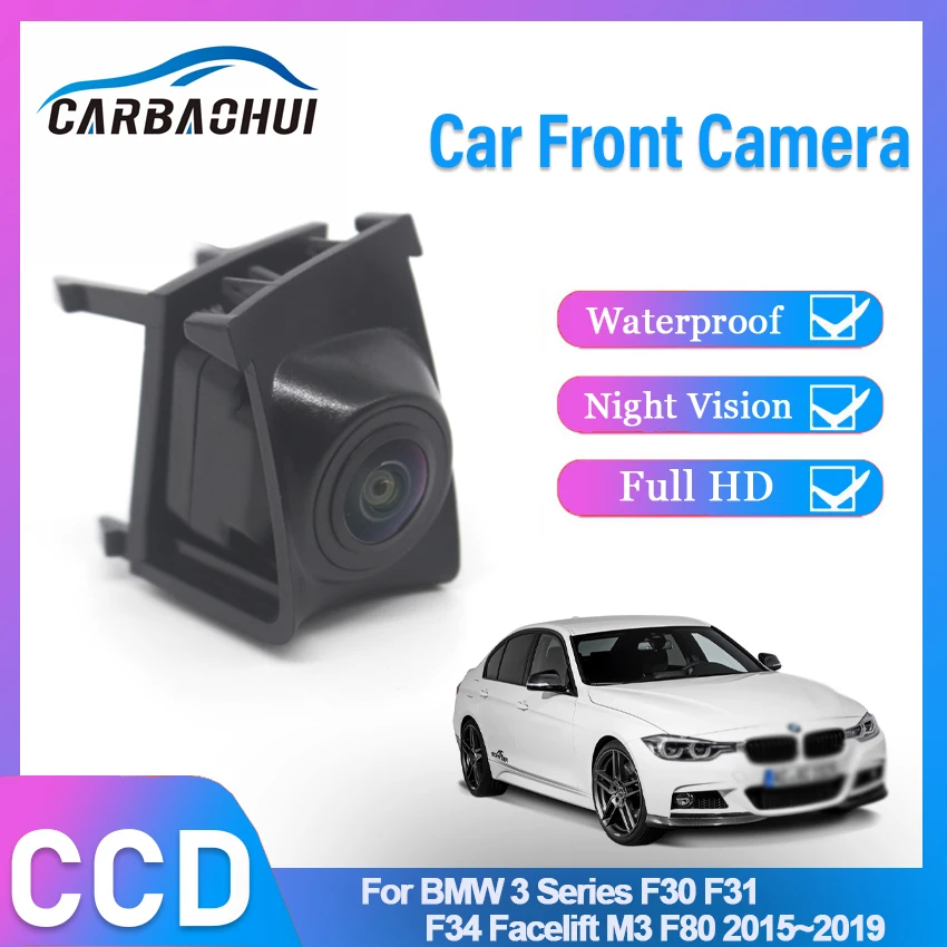 

CCD Car Front View Parking LOGO Camera Night Vision Positive Image For BMW 3 Series F30 F31 F34 Facelift M3 F80 2015~2019