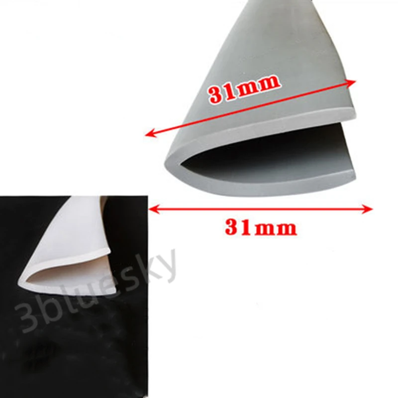 

Custom Rubber Angle Corner Protecor Edge Encloser Shield Collision Avoidance Gasket L V Strip 31x31mm Grey White