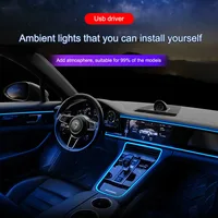 Car Environment El Wire LED USB Flexible Neon Interior Lights Assembly RGB For Automotive Decoration Lighting 3M Hidden APP 3
