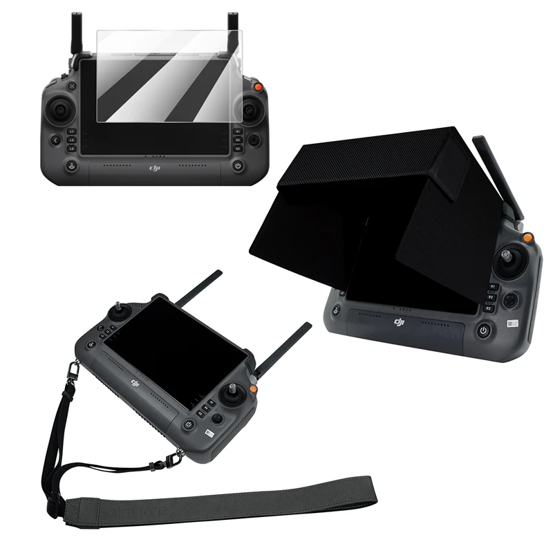 Pellicola In Vetro Temperato Parasole Antiriflesso Cappuccio Collo Cordino Cinturino Per Dji Rc Plus Telecomando Con Schermo Dji Inspire 3 Drone