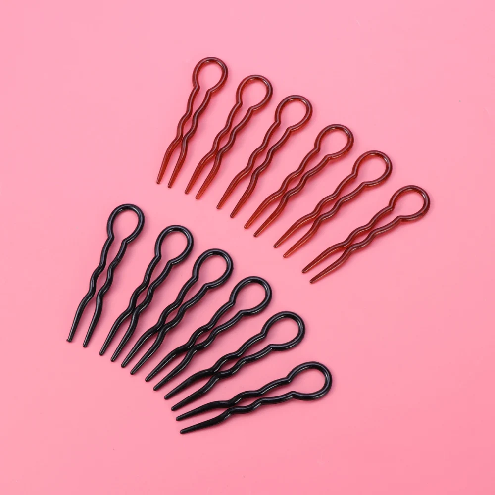 Description Picture 2 of item12pcs Office Lady Style Simple Fast Spiral Hairpin U Shaped Hair Braid Styling Tool Women Lady Girls Hair Styling Pins Tool
