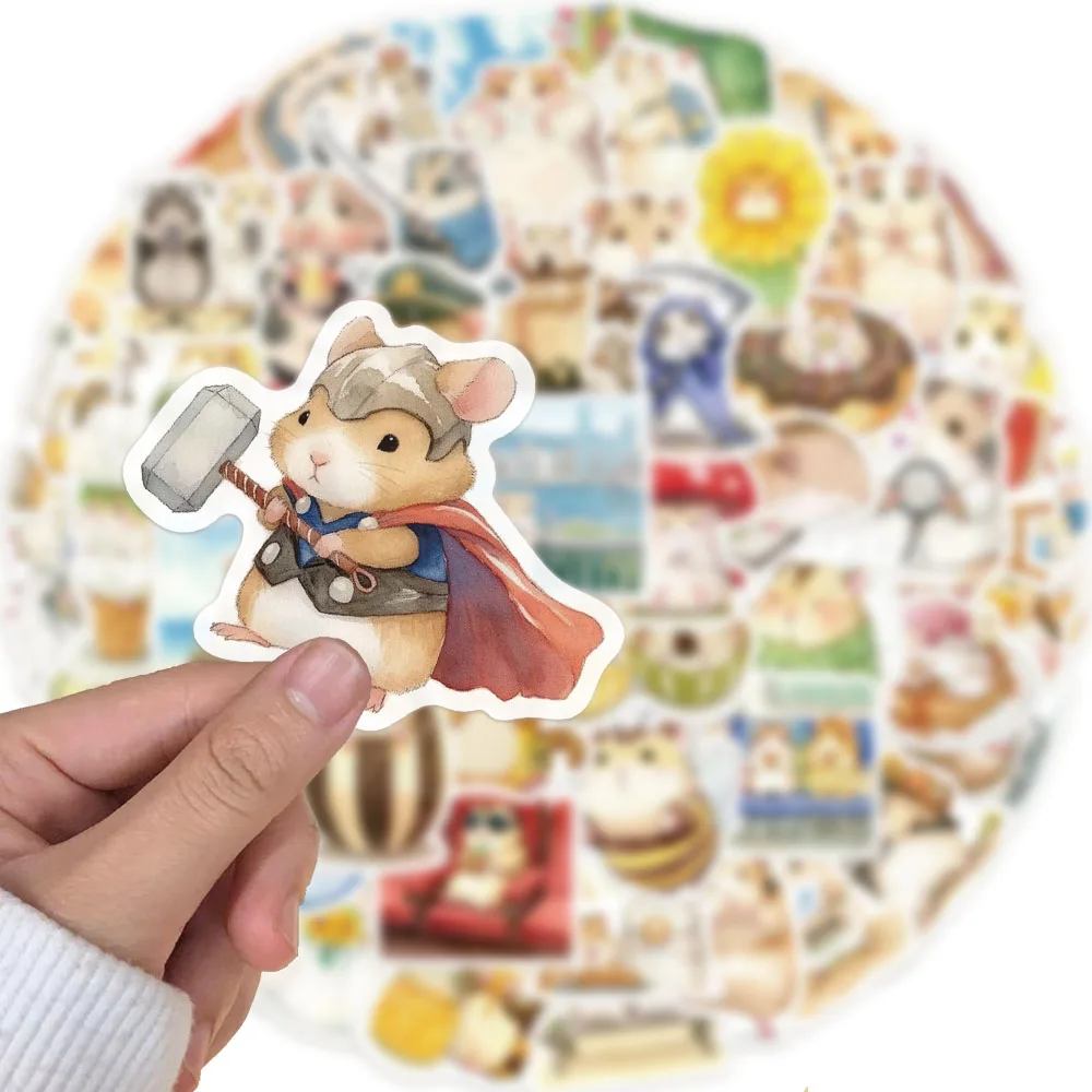 55PCS 다채로운 안녕하세요 햄스터 개인화 된 낙서 장식 스티커 수하물 노트북 냉장고 스케이트 보드 도매