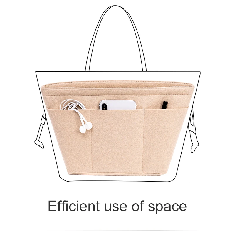 For Graceful PM MM insert Bags Organizer Makeup Handbag Organize Inner Purse  Portable base shaper Premium nylon (Handmade） - AliExpress