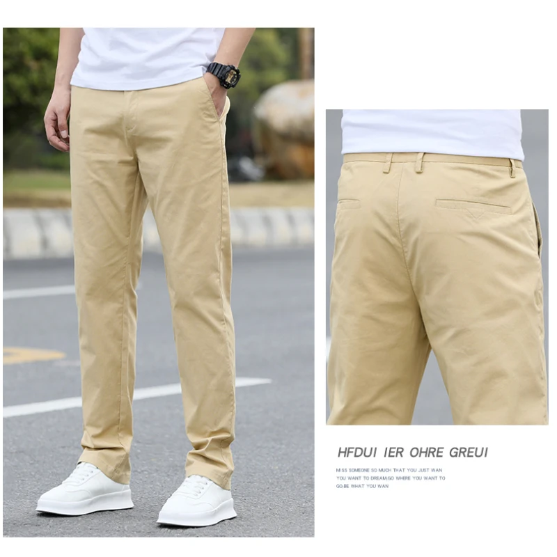 Men's High-Quality Chinos -Cotton Casual Trousers - Breathable Straight Pants (Sizes w28-w40) 4