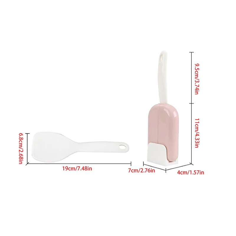 Plastic Rice Scoop Automatic Open Close Dust Cover Tableware Stand-up Rice Spoon Storage Rack Non-stick Home Kitchen Tools