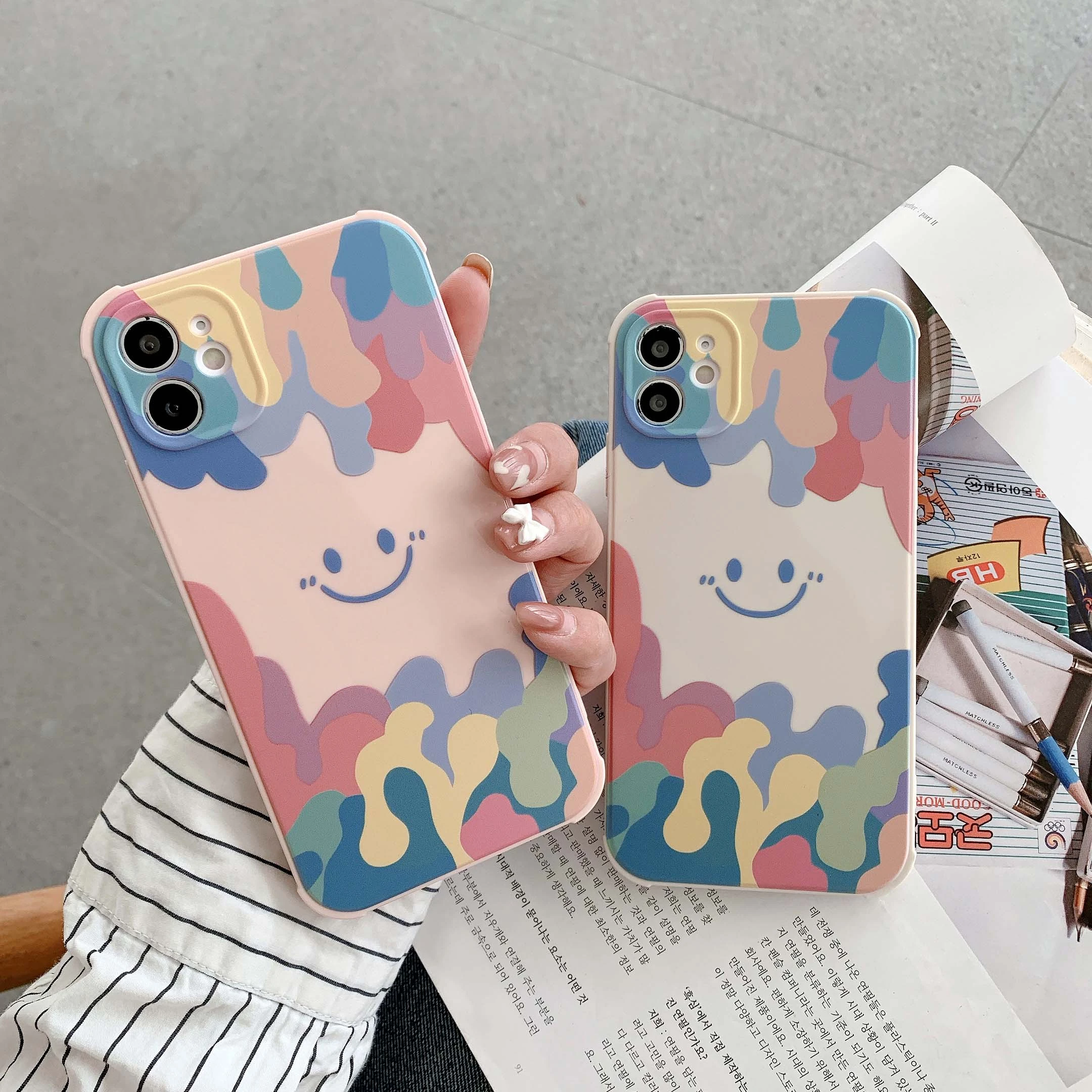 New Happy Smile Phone Cases for iPhone 11 12 13 Pro Max Mini Soft Tpu Back Cover Case for iPhone XR X XS Max 7 8 Plus Se 2020 apple iphone 12 mini  case