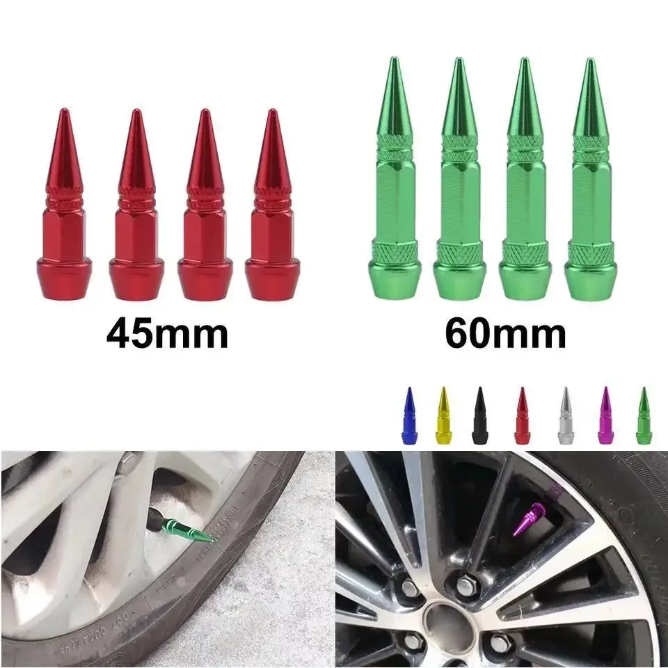 Tapones De Válvula Metálicos KYLOS – Pack De 8 Unidades, Universales, Rojos, Resistentes A La Corrosión, Para Coche, Bici Y Moto