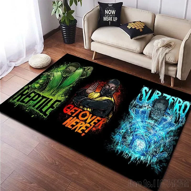 M-Mortal Kombat Gamer Pattern Carpet for Bedroom Floor Mat Decor Living Room Carpet Bathroom Anti-slip Rugs Home Decor 4