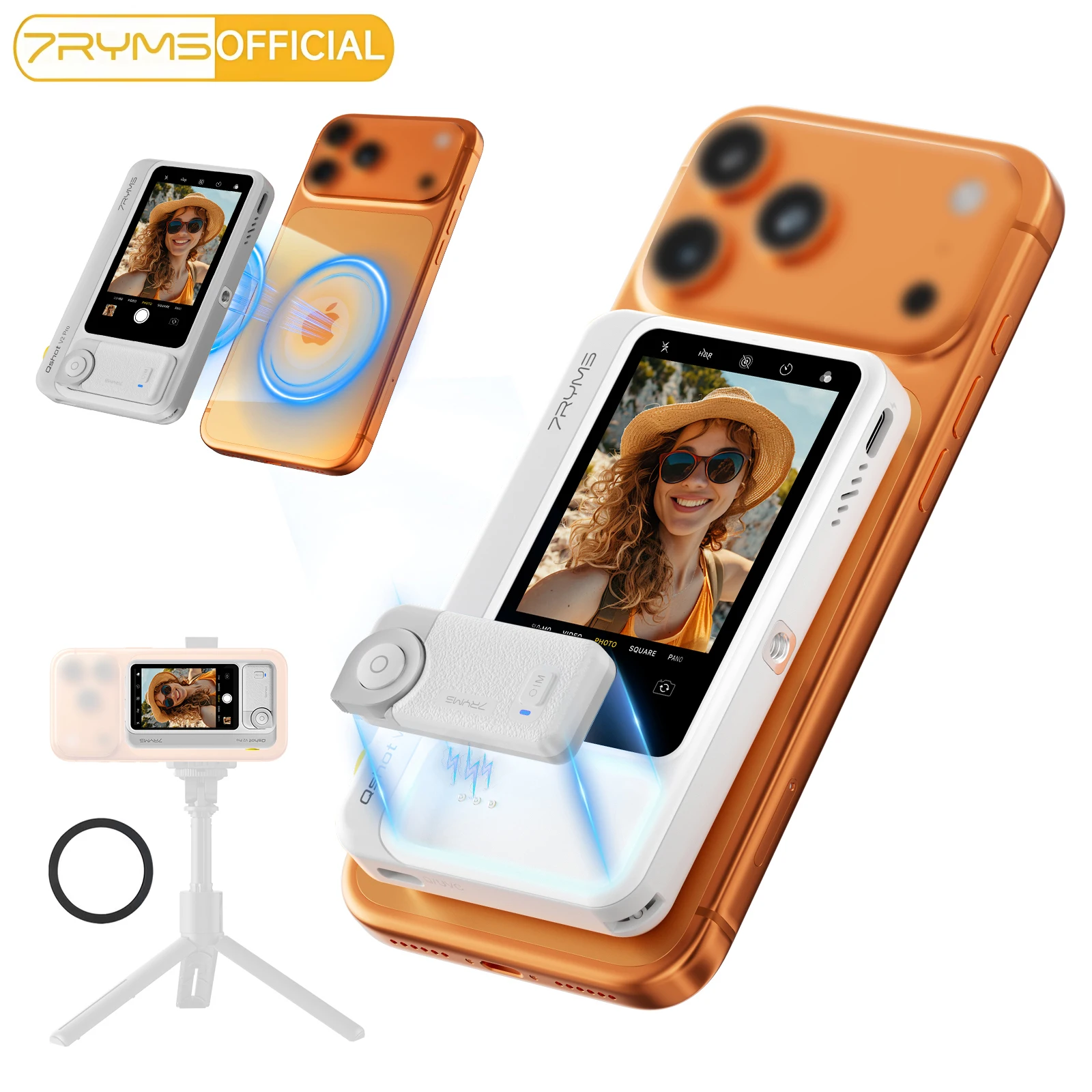 7RYMS Qshot V2 Pro 무선 비디오 마그네틱 셀카 모니터 스크린 (브이..