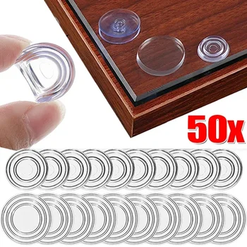 10/50PCS Tavolo Da Tè Guarnizione In Silicone di Vetro Anti-skid Pad In Gomma Guarnizione In Vetro Trasparente Tavolo Ventosa Accessori di Sicurezza Dei Mobili 1