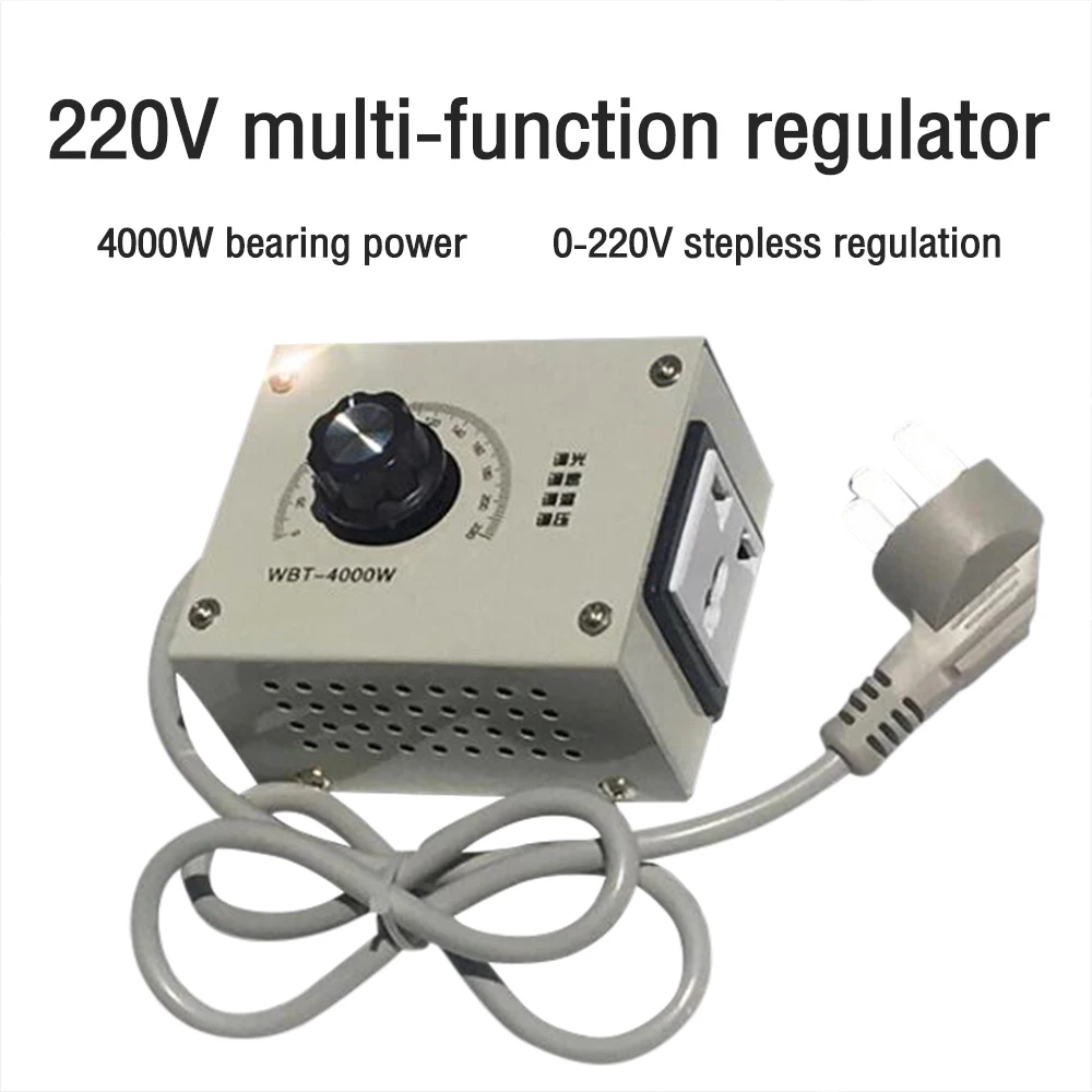 Motor Velocidade Controller 220v Silicone Variável Controlado Regulador de Tensão Controle Fan Velocidade Motor Dimmer Regulador 4000w ac