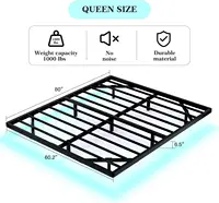 Queen Size Floating Bed Frame with Smart LED Lights, Heavy Duty Metal Platform Bed - Easy Assembly, Noise Free 2