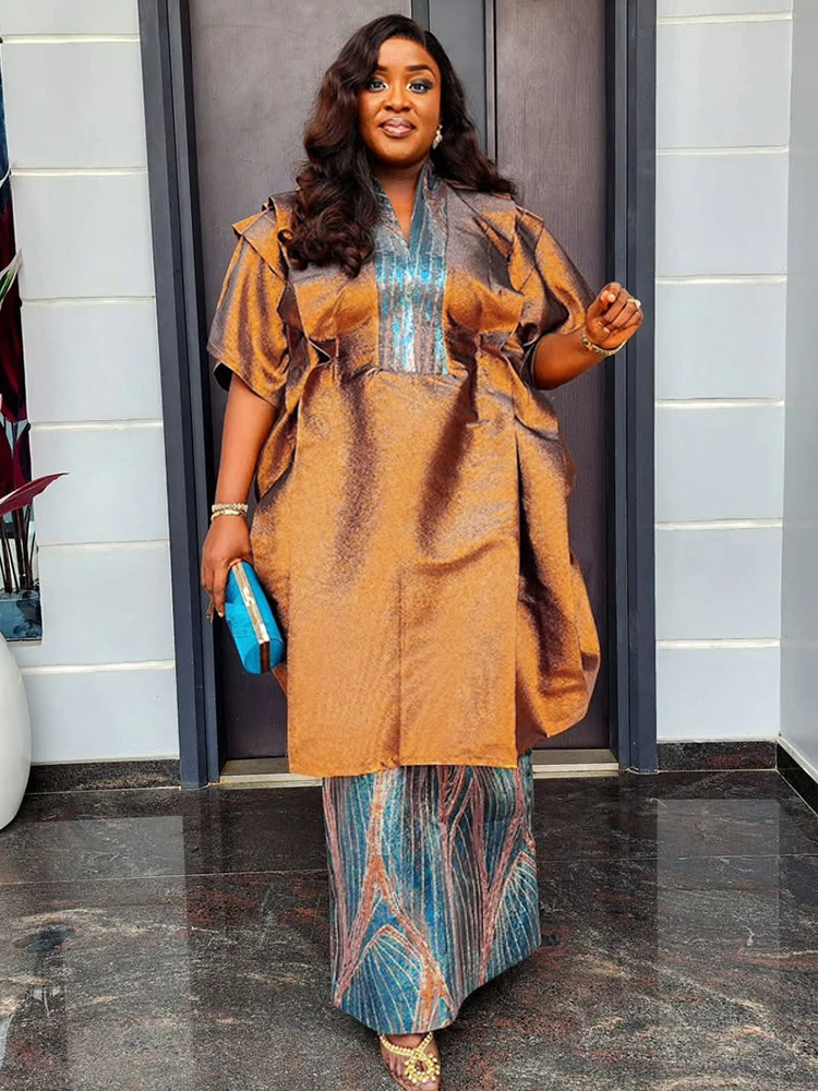 Traditional African Dresses For Women Luxury Wedding Party Birthday Robes Plus Size Dress & Skirt 2 PCS Set 2026 Africa Clothing 3